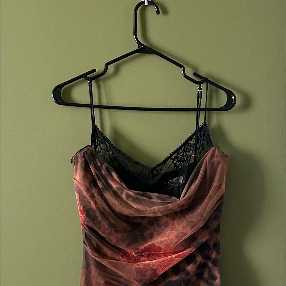 House of CB Nalini Dress (Leopard and Floral Corseted Maxi)